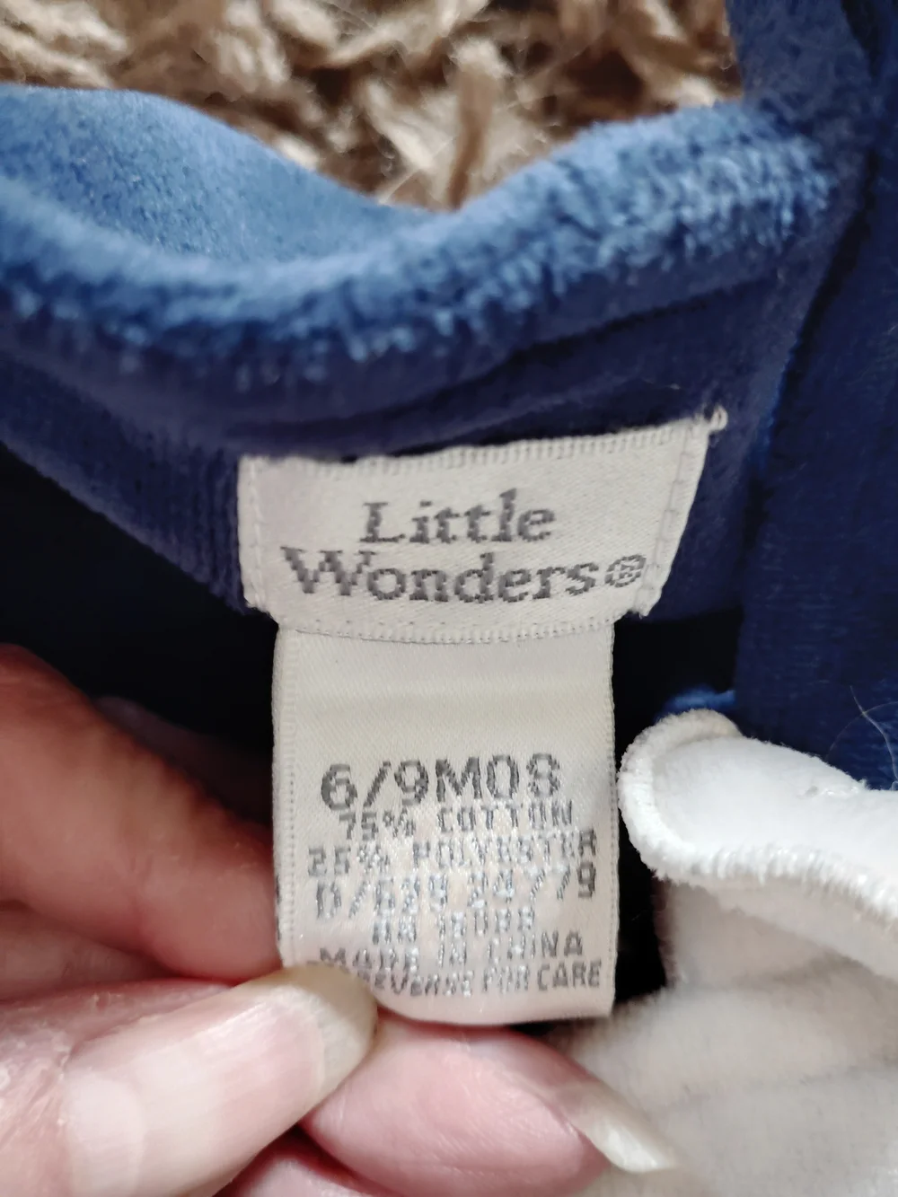 Little Wonders Navy and White Bear Overall Two-Piece